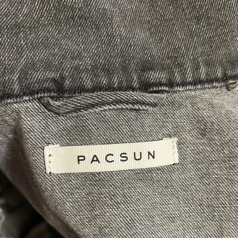 PacSun Men’s Hunter Classic Fit Trucker Jean Jacket Black Wash Denim Size Medium - Picture 5 of 10